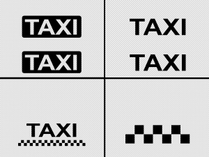 Taxi Sign Set 3D Model