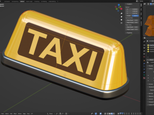 Taxi Sign Set 3D Model