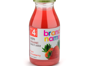 Mini Juice Glass Bottle Set 3D Model