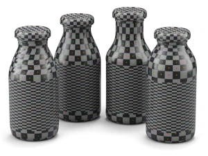 Mini Juice Glass Bottle Set 3D Model