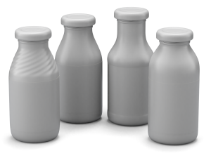 Mini Juice Glass Bottle Set 3D Model