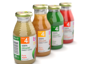 Mini Juice Glass Bottle Set 3D Model