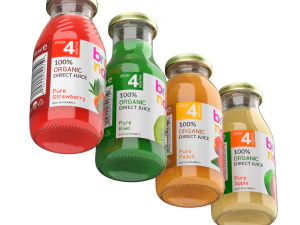 Mini Juice Glass Bottle Set 3D Model