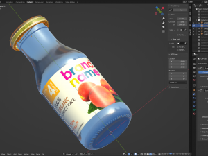Mini Juice Glass Bottle Set 3D Model