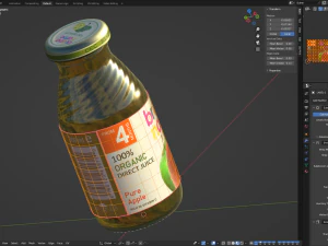 Mini Juice Glass Bottle Set 3D Model
