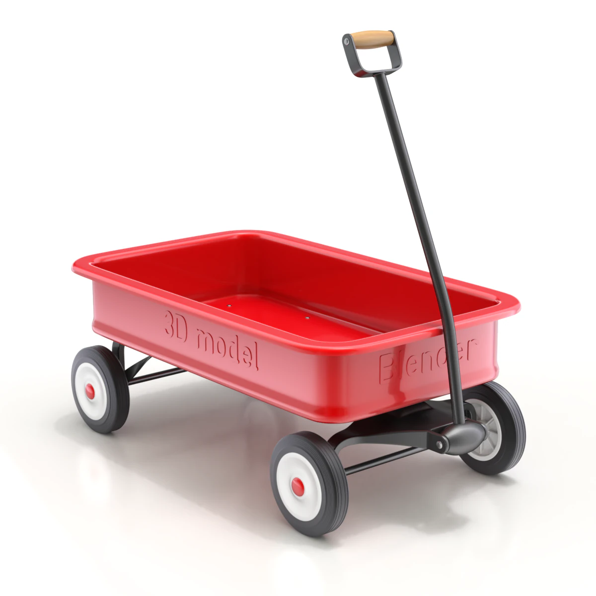 Child Wagon Toy 3D Model .c4d .max .obj .3ds .fbx .stl .blend 