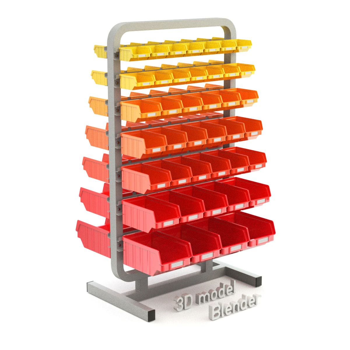 Storage Shelf 3D Model .c4d .max .obj .3ds .fbx .stl .blend 
