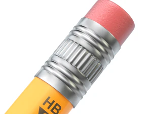 Wooden Pencil with Eraser 3D Model