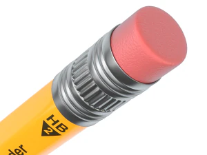 Wooden Pencil with Eraser 3D Model