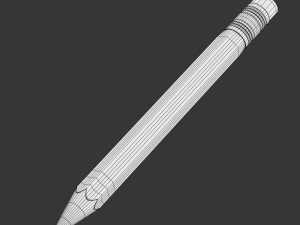 Wooden Pencil with Eraser Modèle 3D