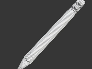 Wooden Pencil with Eraser 3D Model