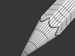 Wooden Pencil with Eraser 3D Model