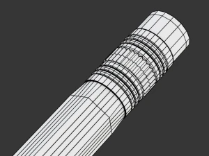 Wooden Pencil with Eraser 3D Model