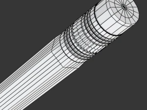 Wooden Pencil with Eraser 3D Model