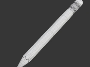 Wooden Pencil with Eraser 3D Model