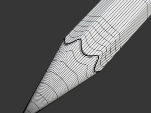 Wooden Pencil with Eraser 3D Model