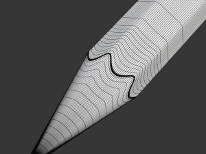 Wooden Pencil with Eraser 3D Model