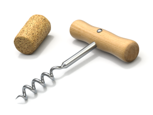 Corkscrew with Cork 3D Model