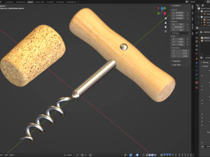 Sacacorchos con Corcho Modelo 3D