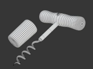 Sacacorchos con Corcho Modelo 3D
