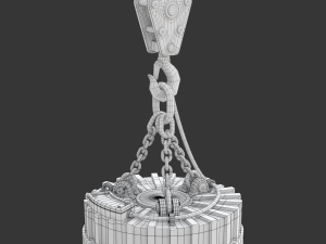 Electromagnetic Lifter with Hook 3D-Modell