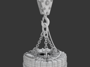 Electromagnetic Lifter with Hook 3D-Modell