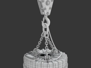 Електромагнітний підйомник з гачком 3D Модель