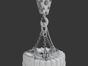 Electromagnetic Lifter with Hook 3D-Modell