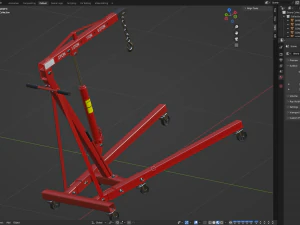 Foldable Workshop Crane 3D Model