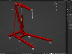 Foldable Workshop Crane 3D Model