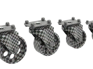 Set of Caster Wheels 3D Model