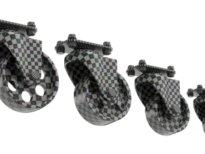 Set of Caster Wheels 3D Model