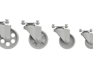 Set of Caster Wheels 3D Model