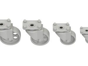 Set of Caster Wheels 3D Model