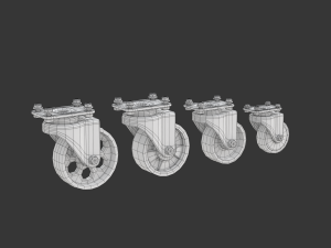 Set of Caster Wheels 3D मॉडल