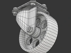 Set of Caster Wheels 3D Model