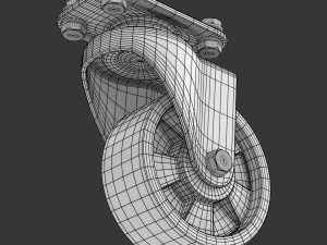 Set of Caster Wheels 3D Model
