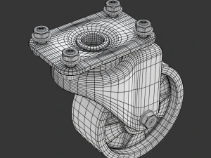 Set of Caster Wheels 3D Model