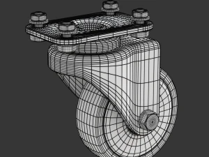 Set of Caster Wheels 3D Model