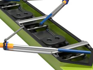 Eight Men Rowing Boat 3D Model