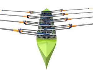 Eight Men Rowing Boat Model 3D