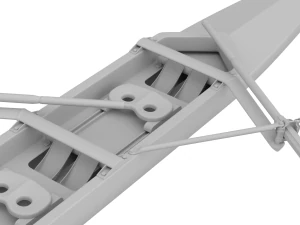 Eight Men Rowing Boat 3D Model