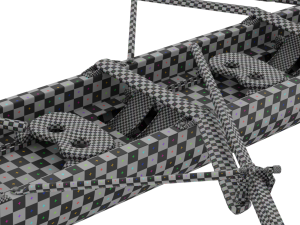 Eight Men Rowing Boat Model 3D