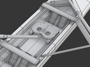 Eight Men Rowing Boat Model 3D