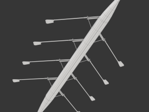 Eight Men Rowing Boat Model 3D