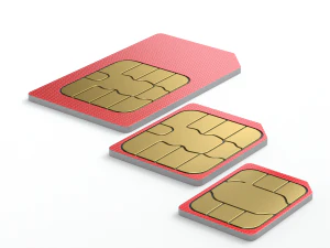 Standard Micro and Nano SIM Cards 3D Model
