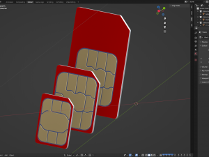 Standard Micro and Nano SIM Cards 3D Модель