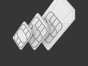 Standard Micro and Nano SIM Cards 3D Модель