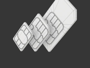 Standard Micro and Nano SIM Cards 3D Model