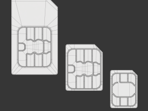 Standard Micro and Nano SIM Cards 3D Модель